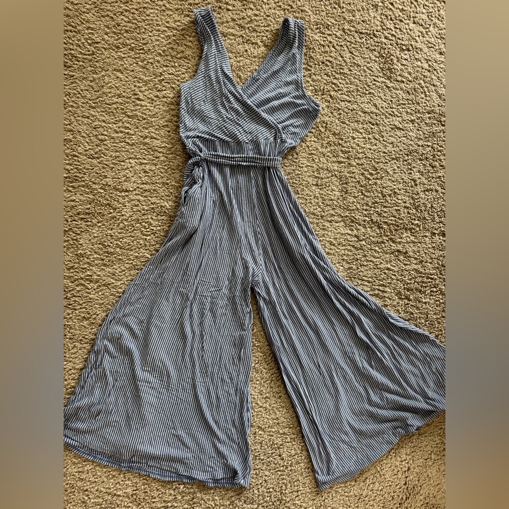 Adorable Striped Jumpsuit with Pockets